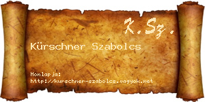 Kürschner Szabolcs névjegykártya