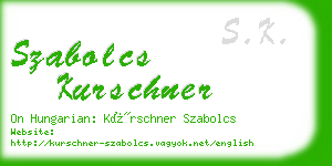 szabolcs kurschner business card